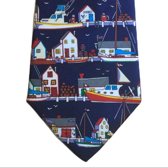 alynn Other - “DOCKSIDE” by Alynn 56” Boat ship sailboat village dock fishing
